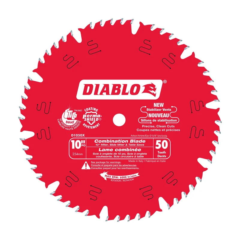 Lame de combinaison circulaire Diablo de 10" à 50 dents