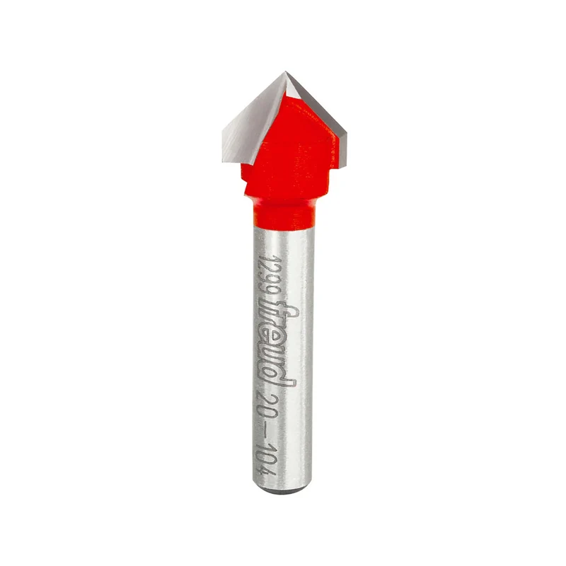 Mèche de toupie à rainurer en V de 1/2" x 90 degrés, tige 1/4"
