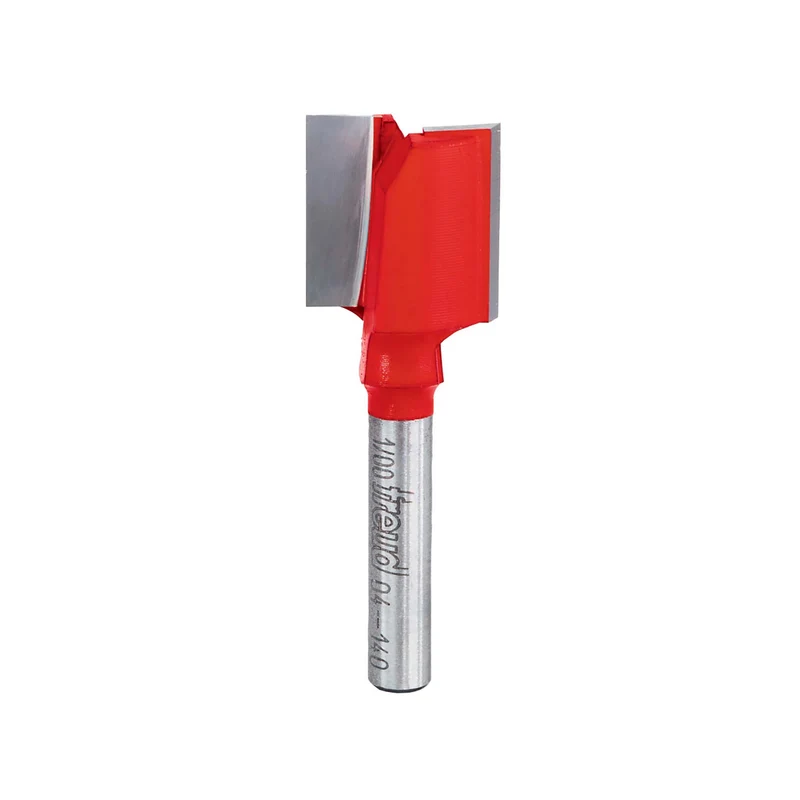 Mèche de toupie droite de 3/4" x 3/4" à 2 tranchants au carbure, tige 1/4"