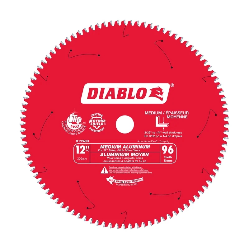 Lame Diablo pour métaux non-ferreux de 12" à 96 dents