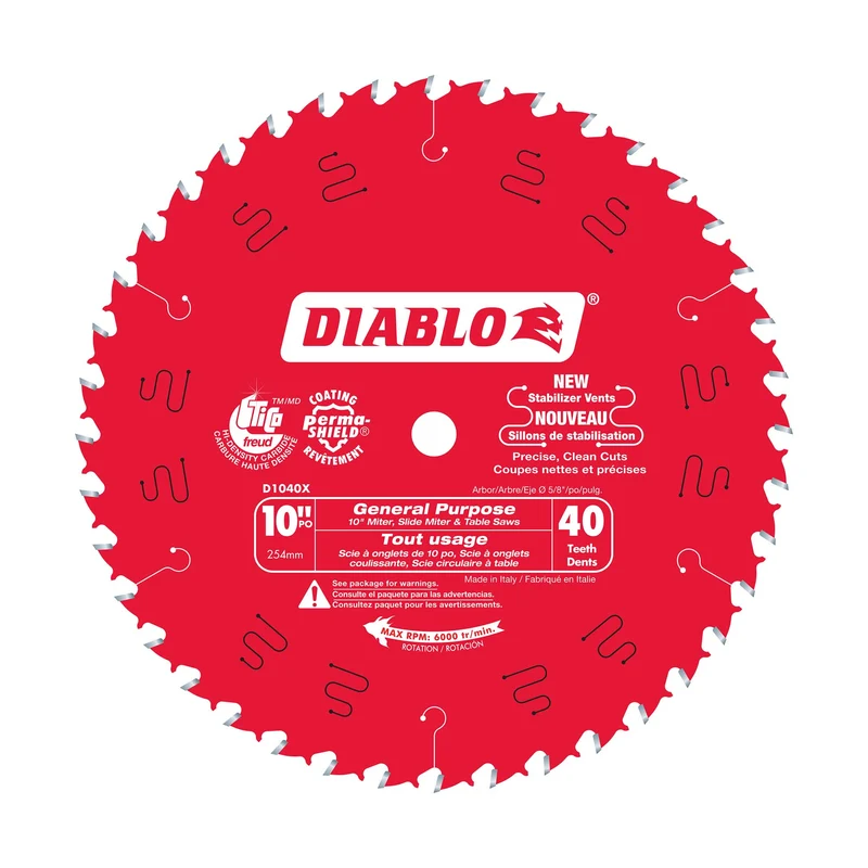 Lame circulaire tout usage Diablo de 10" à 40 dents