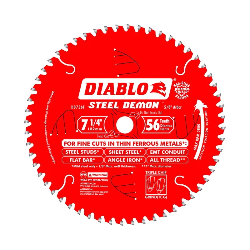 Lame Diablo Steel Demon pour métaux ferreux de 7-1/4" à 56 dents