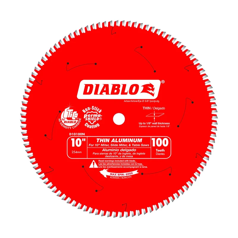 Lame Diablo pour métaux non-ferreux de 10" à 100 dents