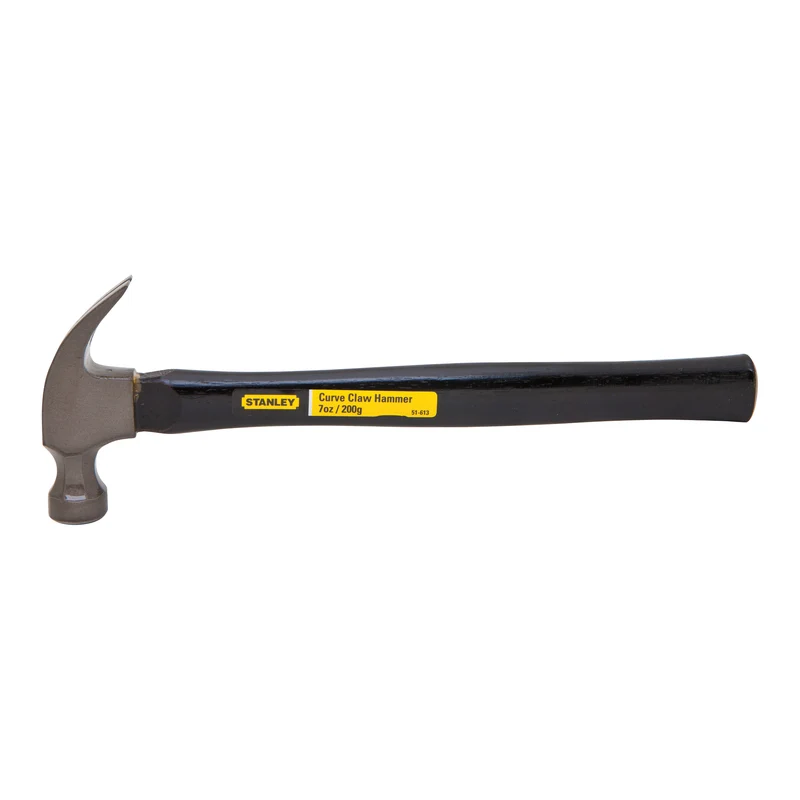 Marteau à arrache-clou incurvé avec manche en bois, 7 oz