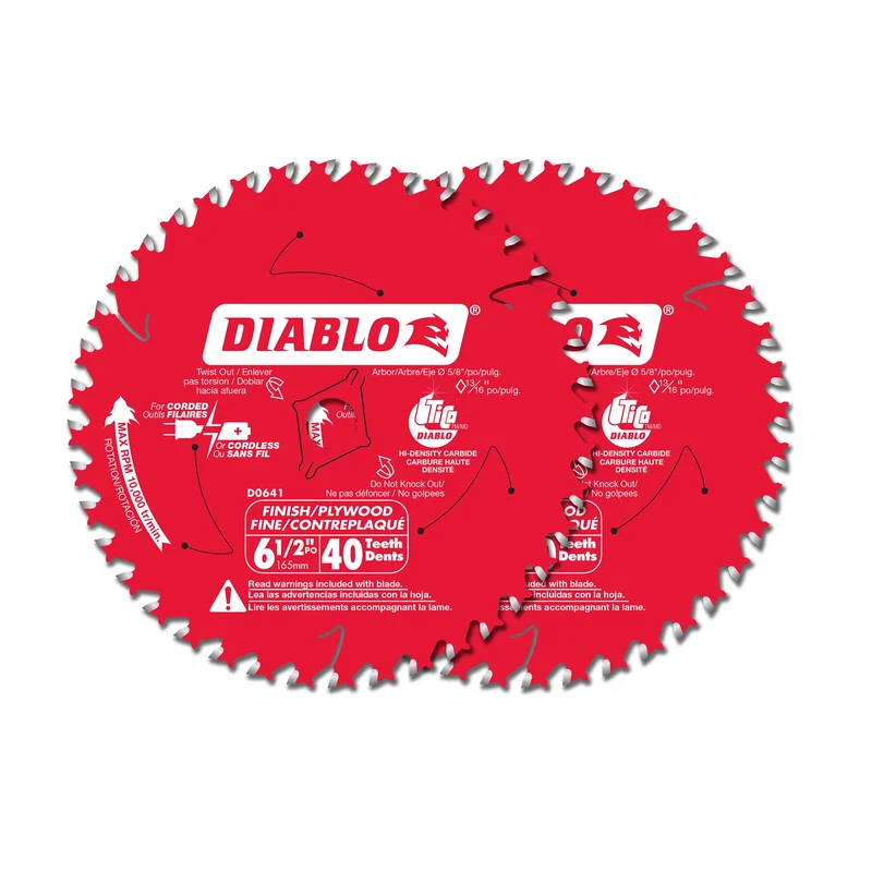 Lame de finition Diablo de 6-1/2" à 40 dents, paquet de 2