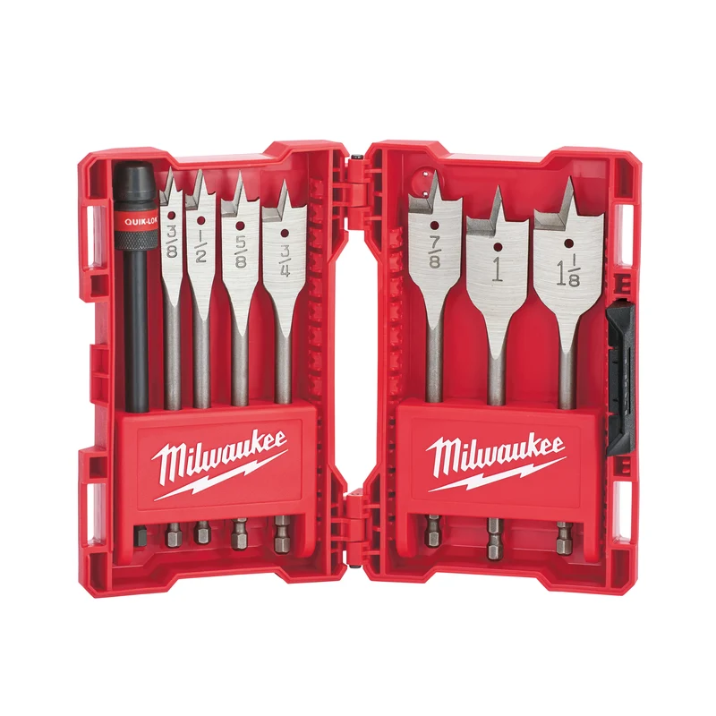 Ensemble de forets plats universel pour perçage à tige de 15,2 cm (6 po) de 8 pièces