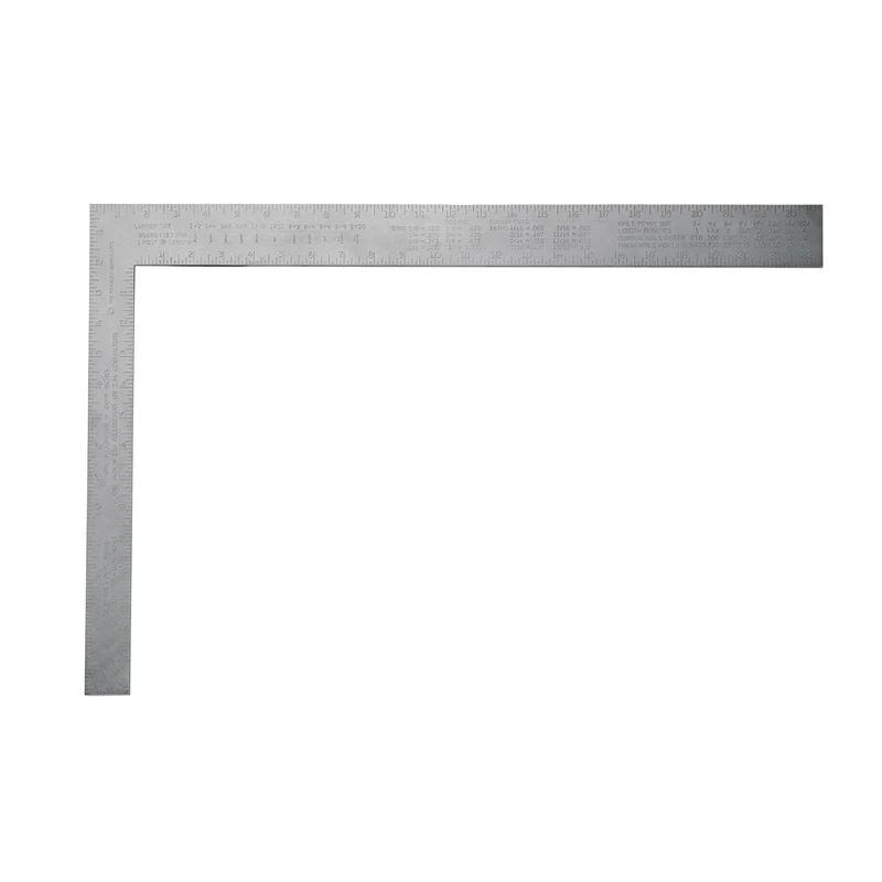 Équerre de charpentier en aluminium de 24 po, mesures impériales