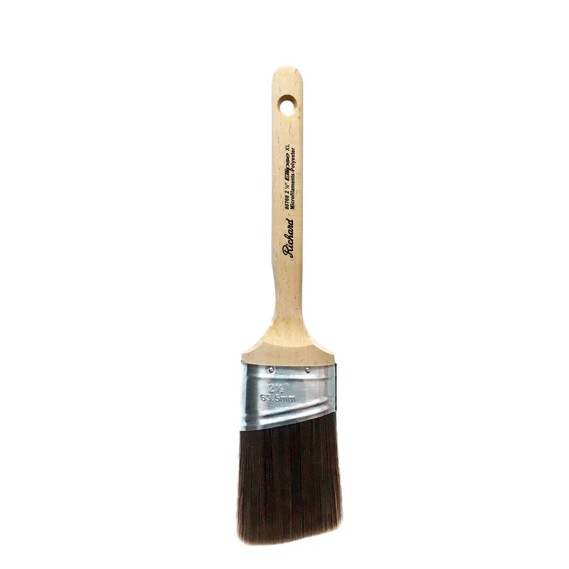 Pinceau angulaire ovale de 2 1/2 po, série Optimum Fat-Boy XL, microfilaments polyester, manche en bois
