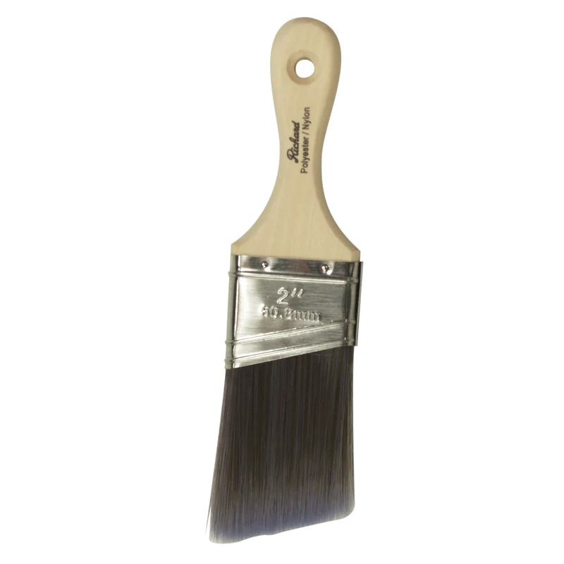 Pinceau angulaire de 2 po, série Connoisseur Accessible, filaments en polyester SRT, petit manche en bois