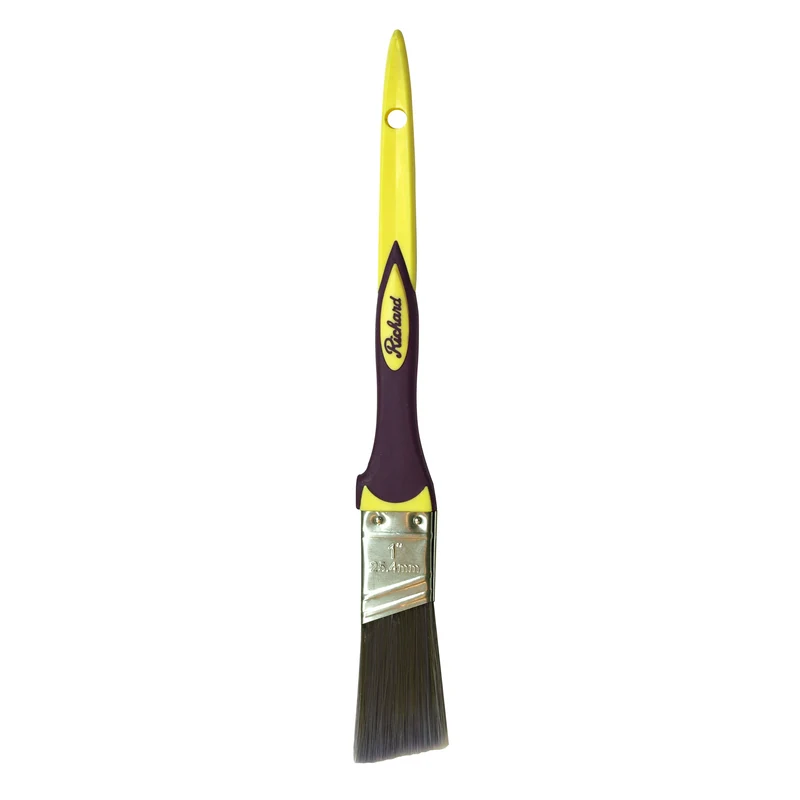 Pinceau angulaire de 1 po, série Élégance, filaments en polyester SRT, manche caoutchouté