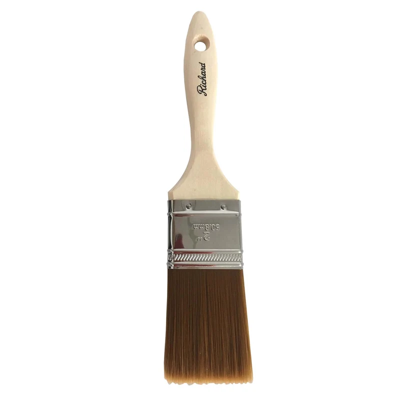 Pinceau droit de 2 po, série Primer & Finish, filaments en polyester, manche en bois