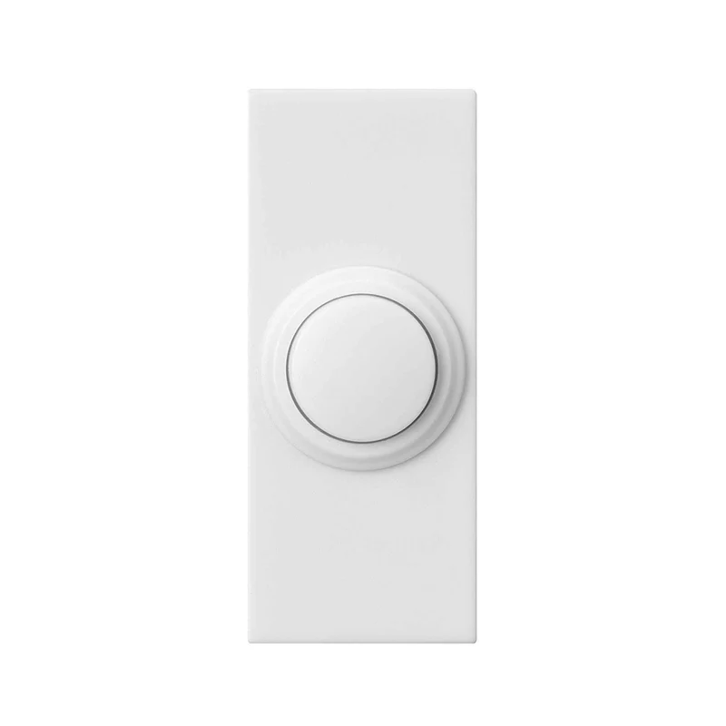 Sonnette sans fil à bouton-poussoir rond non éclairé, blanc