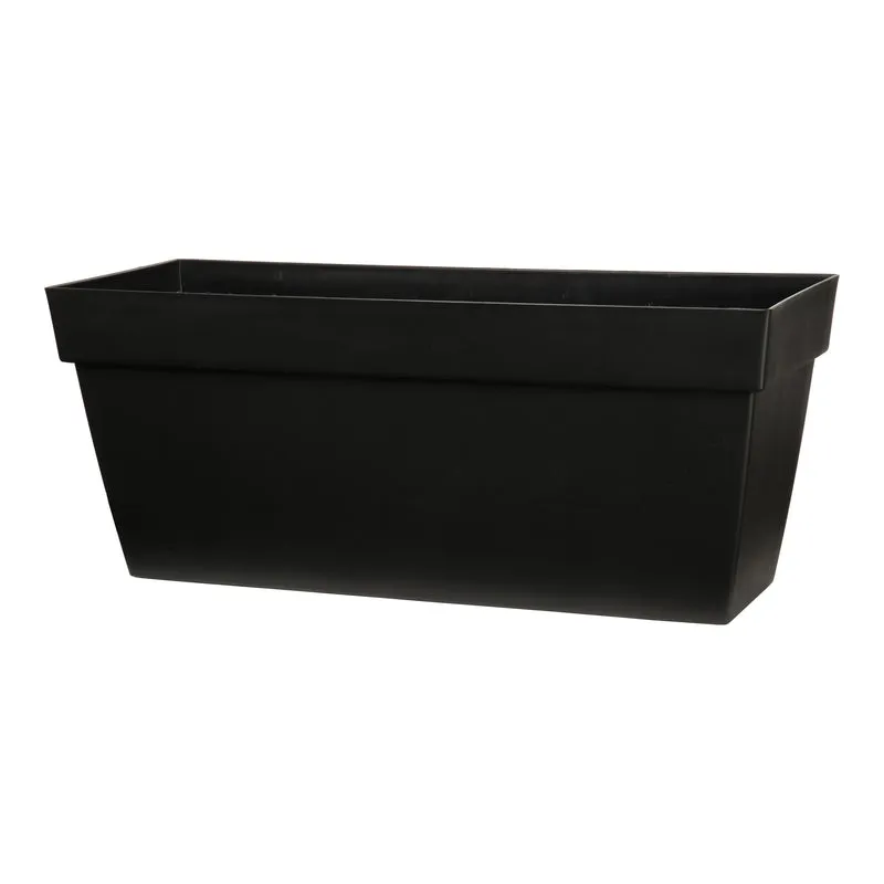 Jardinière Viva rectangulaire et noire, 24'' x 9'' x 10''