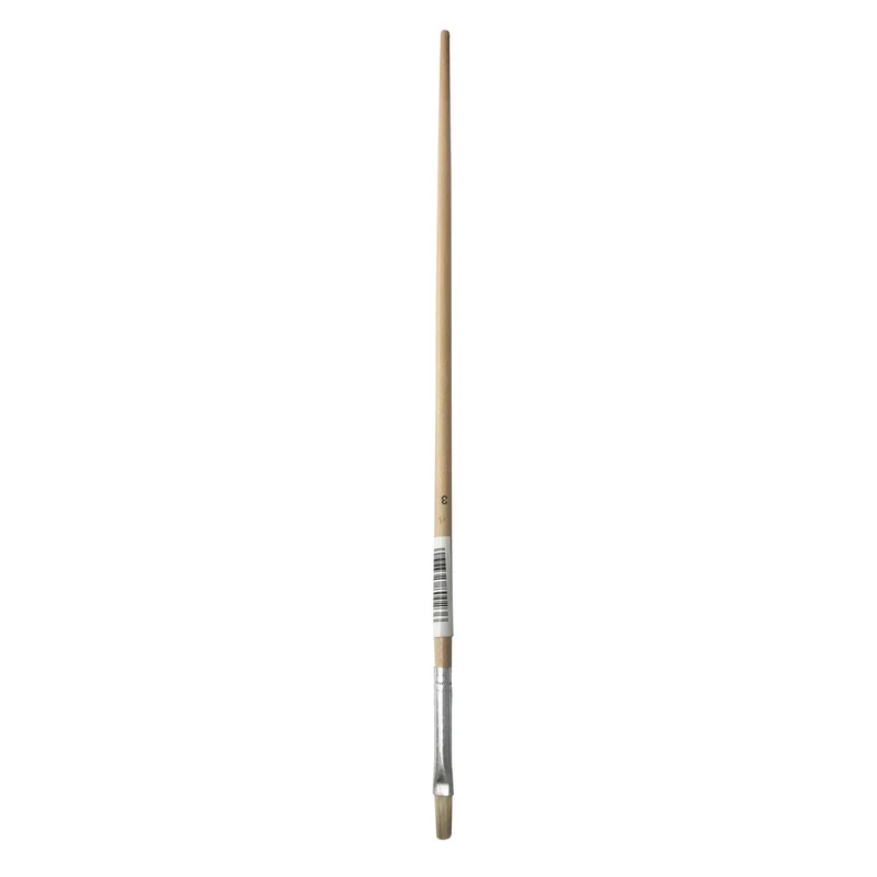 Pinceau d’artiste nº 3, plat, en soie blanche avec manche en bois naturel