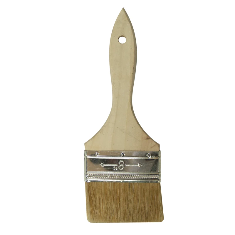 Pinceau Chip de 3 po, série Utility, soie blanche, manche en bois