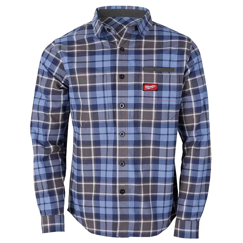 Chemise de travail en flanelle à carreaux Gridiron pour homme, bleu (2TG)