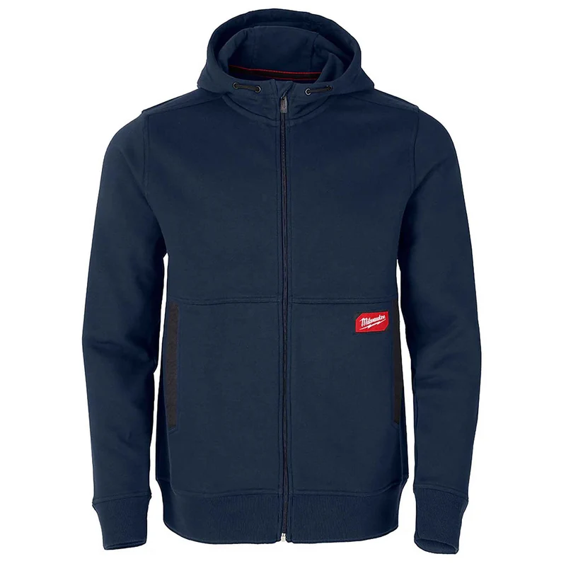 Chandail de travail Gridiron pour homme avec fermeture éclair et capuchon, bleu (2T-grand)