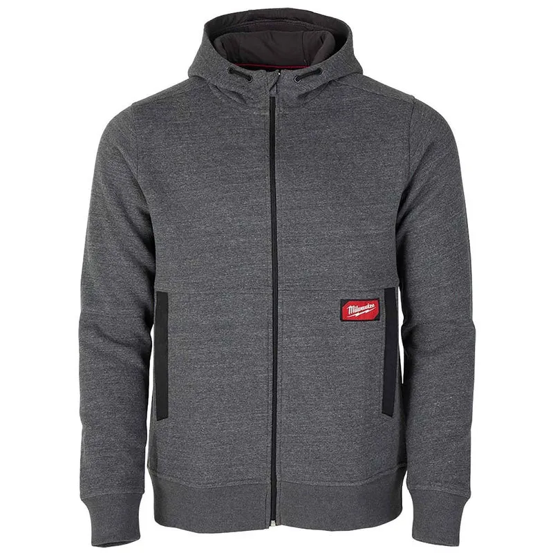 Chandail de travail Gridiron pour homme avec fermeture éclair et capuchon, gris (moyen)
