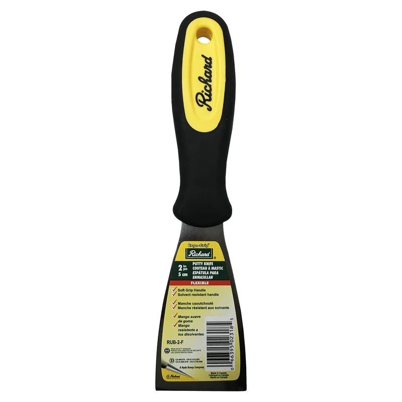 Couteau à mastic Ergo-Grip, lame carbone flexible de 2'' (5,1 cm)