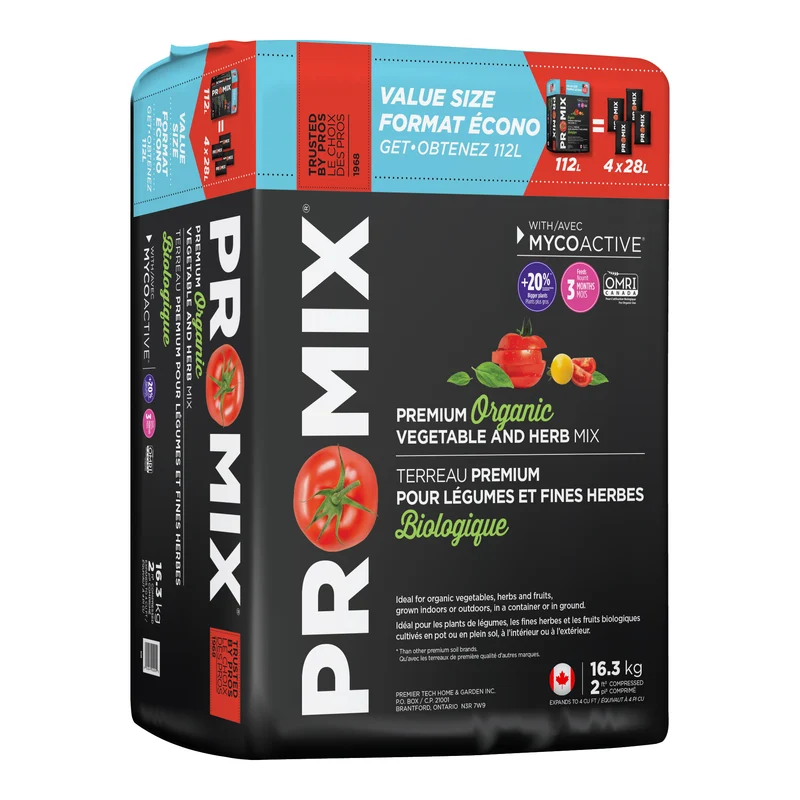Terreau biologique pour légumes et fines herbes, 2 pi³