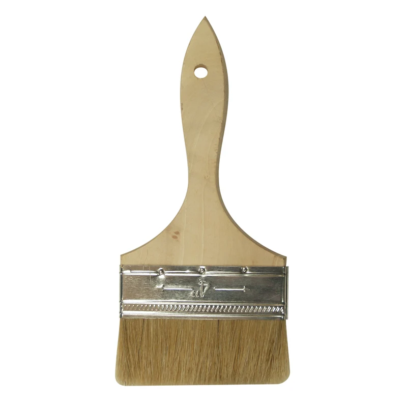 Pinceau Chip de 4 po, série Utility, soie blanche, manche en bois