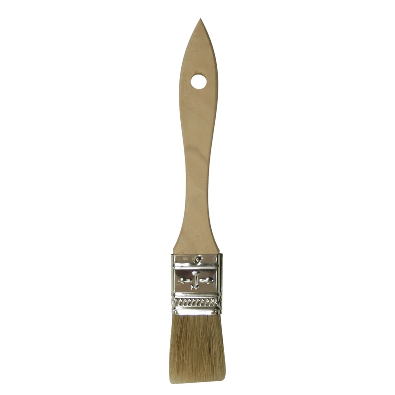 Pinceau Chip de 1 po, série Utility, soie blanche, manche en bois