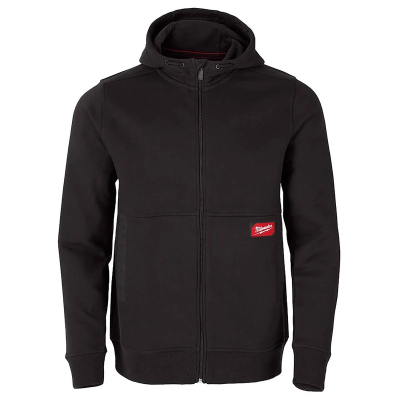 Chandail de travail Gridiron pour homme avec fermeture éclair et capuchon, noir (grand)