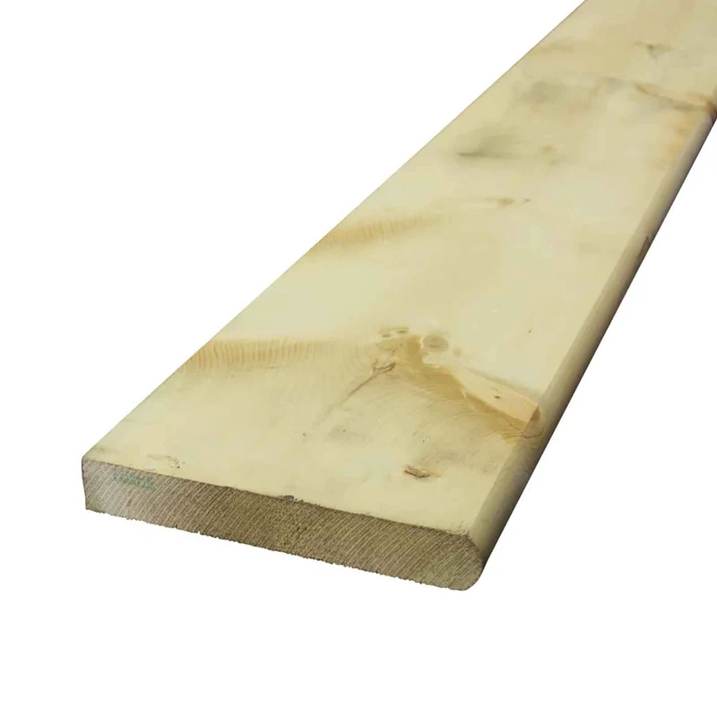 Pin blanc de grade #1 et #2 à 1 côté arrondi, 2" x 10" x 12'
