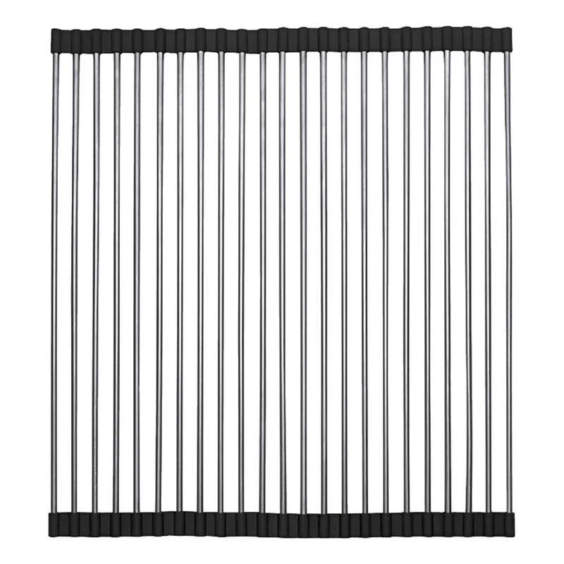 Grille enroulable en acier inoxydable poli, 13" x 18"