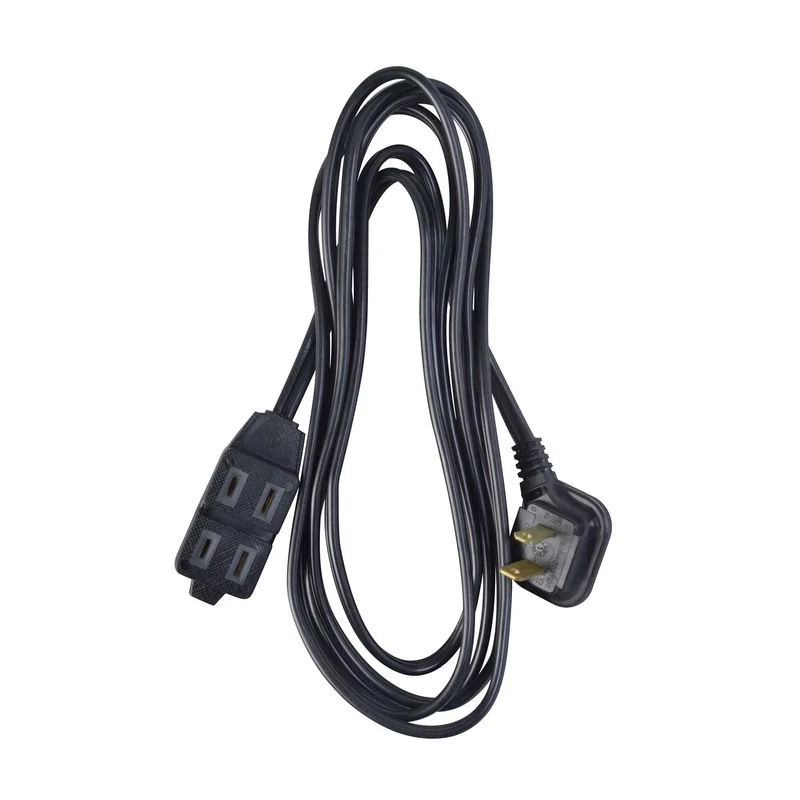 Rallonge électrique à cordon 16/2 SPT-2 de 2,5 m à 3 prises, noir
