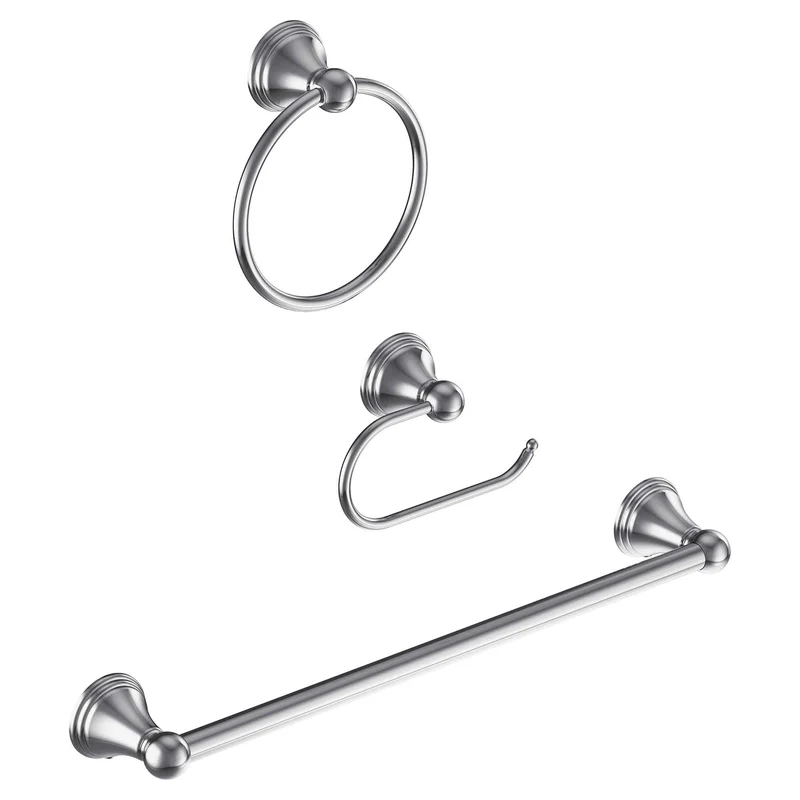 Ensemble de 3 pièces pour salle de bain Preston, chrome