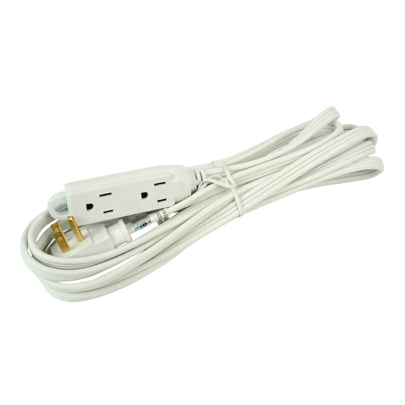 Rallonge électrique à cordon 16/3 SPT-3 de 3 m à 3 prises, blanc