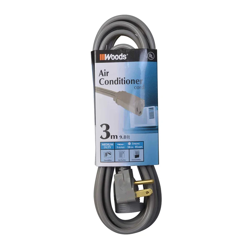 Rallonge électrique à cordon 14/3 SPT-3 de 3 m à 1 prise, gris