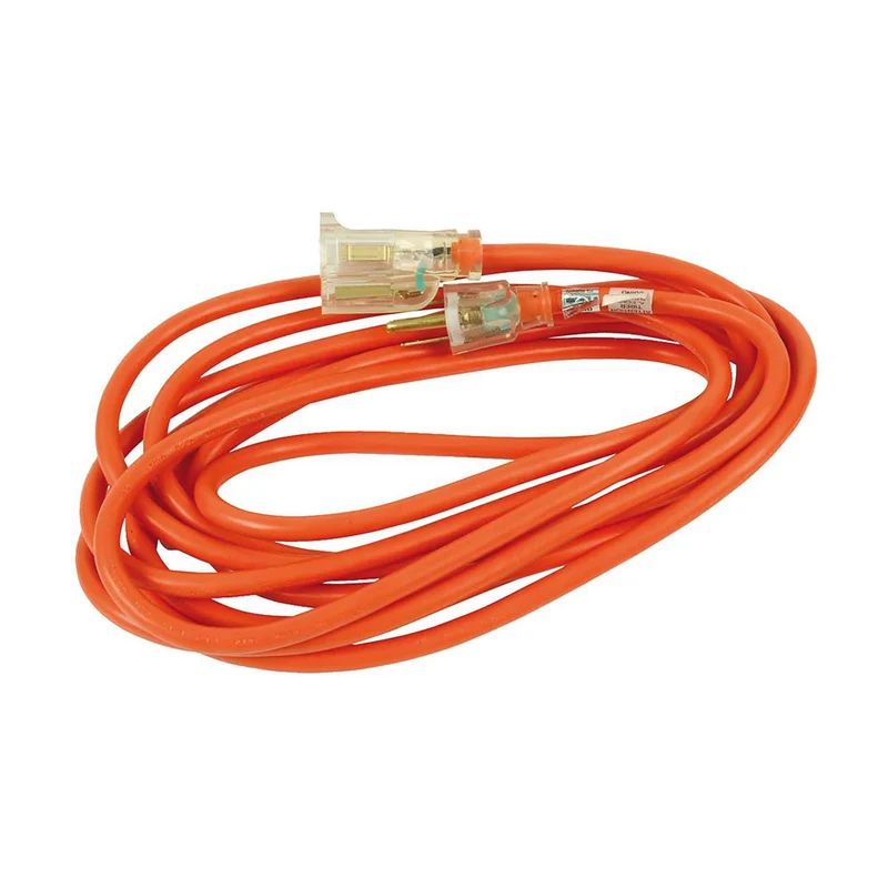 Rallonge électrique à cordon 16/3 SJTW de 15 m à 1 prise, orange