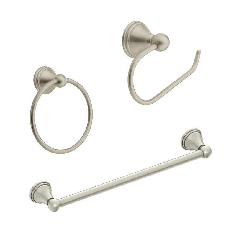 Ensemble de 3 pièces pour salle de bain Preston, nickel brossé