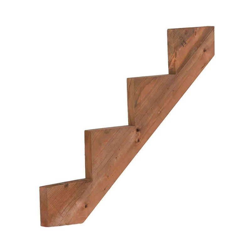 Limon d’escalier en bois traité brun, 4 marches (2'' x 12'')
