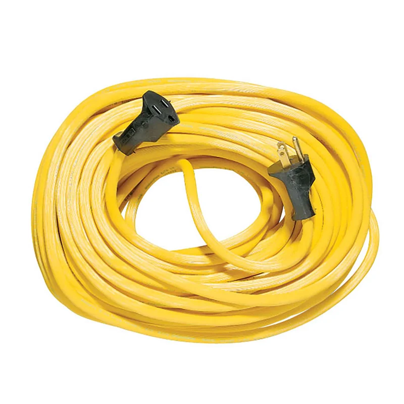 Rallonge électrique à cordon 16/3 SJTW de 25 m à 1 prise, jaune