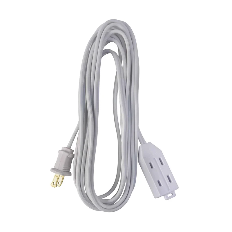 Rallonge électrique à cordon 16/2 SPT-2 de 3 m à 3 prises, blanc