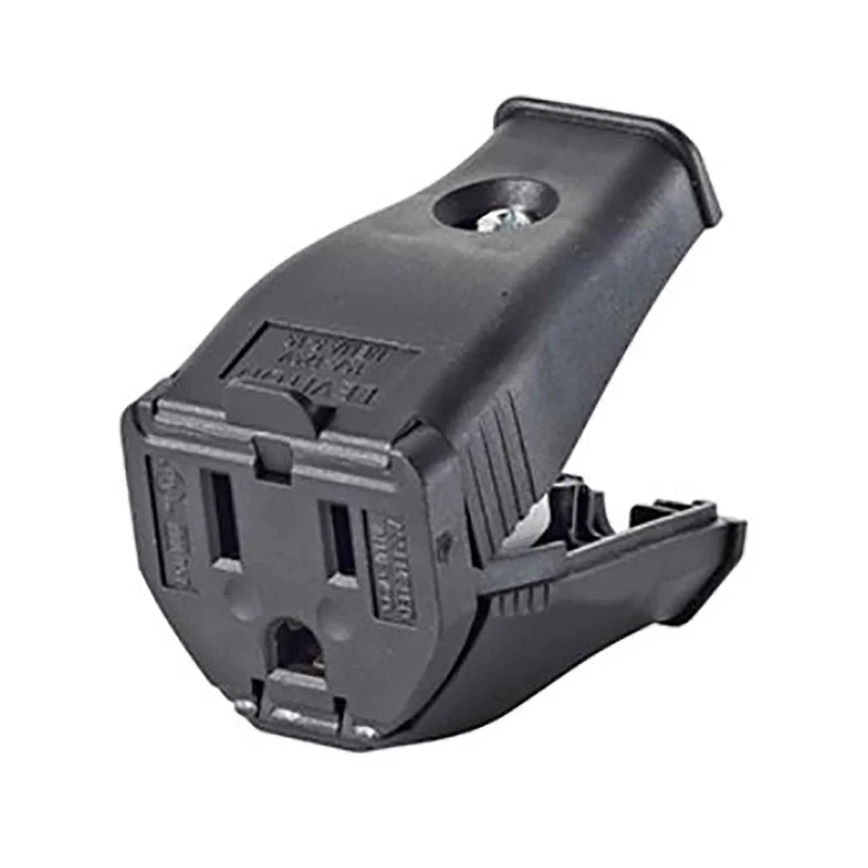Connecteur à charnière de 15 A / 125 V à 2 pôles et à 3 fils, noir