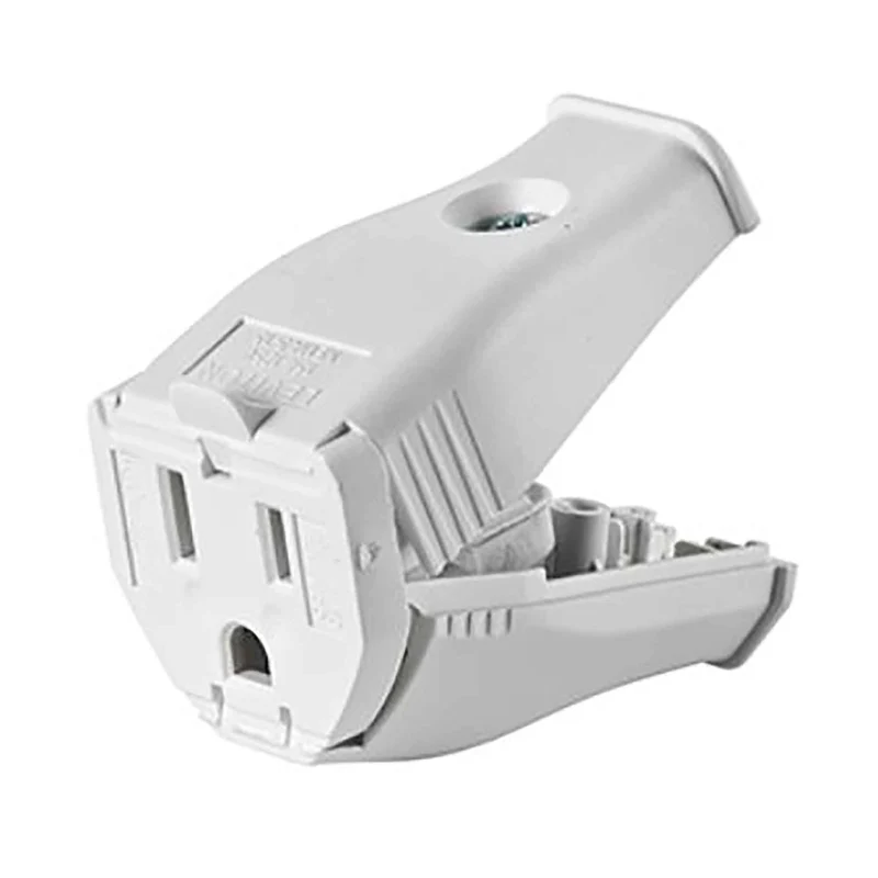 Connecteur à charnière de 15 A / 125 V à 2 pôles et à 3 fils, blanc