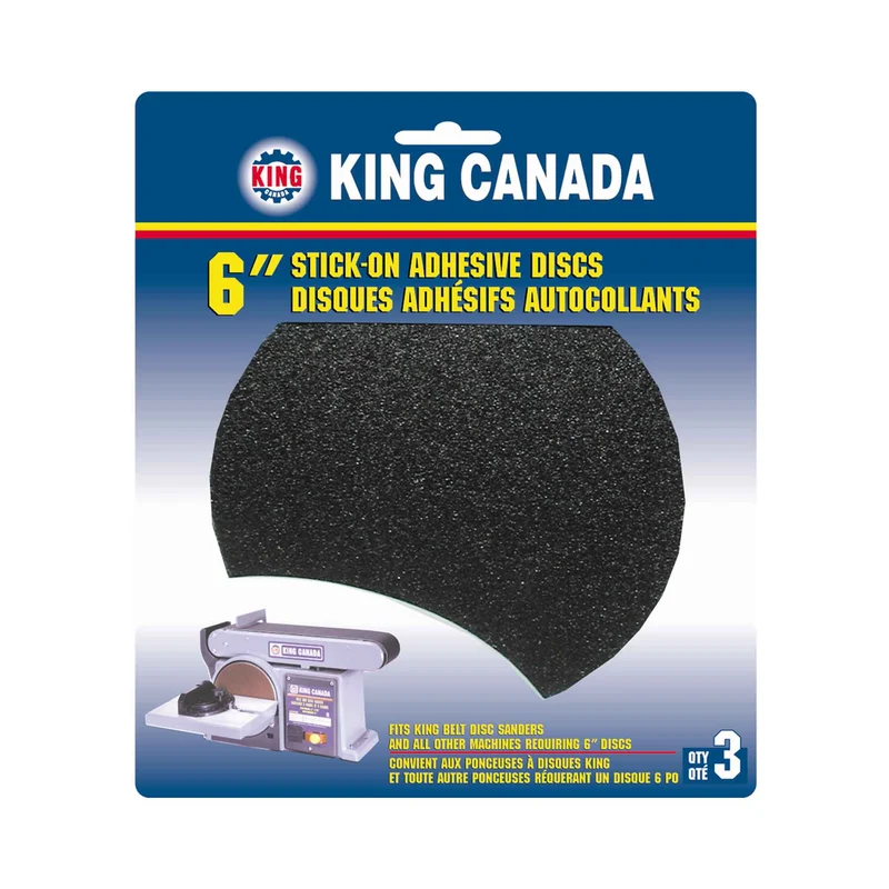 Disque de ponçage pour le bois autocollant de 6", grain 80 (3 unités)