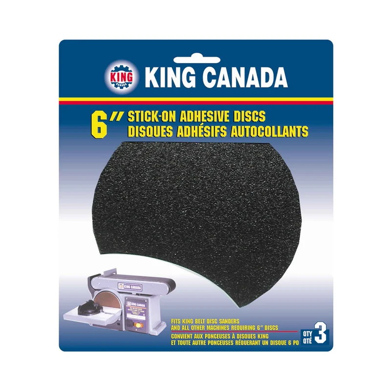 Disque de ponçage pour le bois autocollant de 6", grain 60 (3 unités)