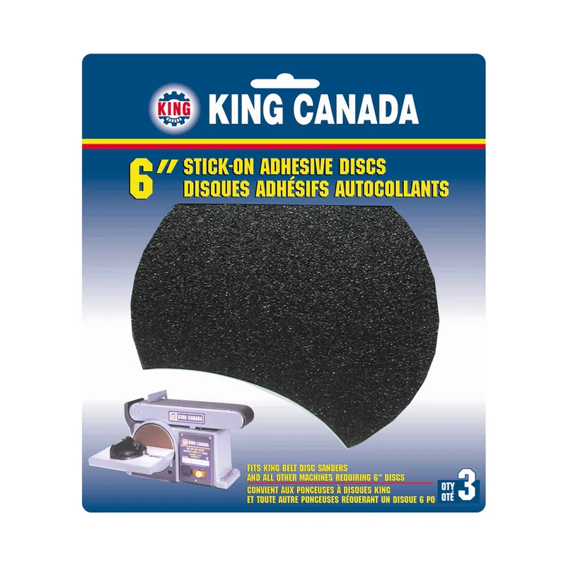 Disque de ponçage pour le bois autocollant de 6", grain 120 (3 unités)