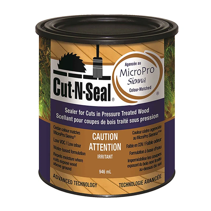 Scellant pour coupes de bois traité sous pression brun cèdre, 946 ml