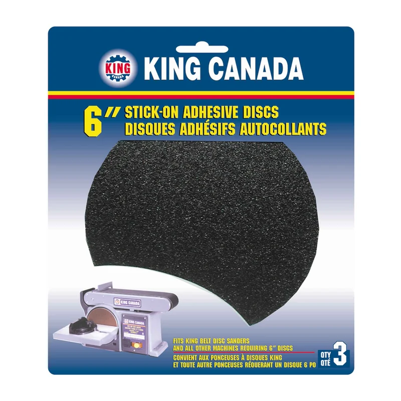 Disque de ponçage pour le bois autocollant de 6", grain 100 (3 unités)