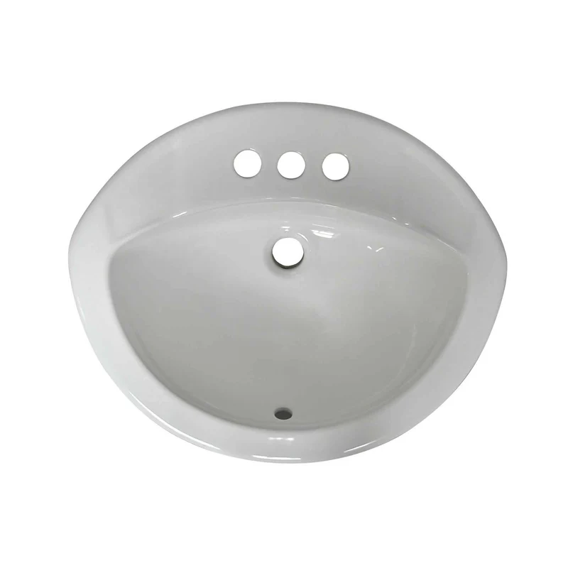 Lavabo semi-ovale à encastré, 20-3/4" x 17" x 7-1/2"