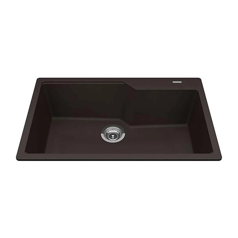 Évier à cuve unique à montage sur plan en granite Onyx, 31-11/16" x 19-11/16" x 9-1/16"