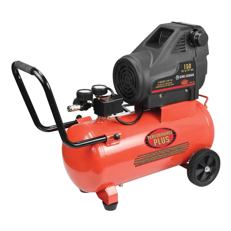 Compresseur à air horizontal sans huile sur roue, 8 gallons