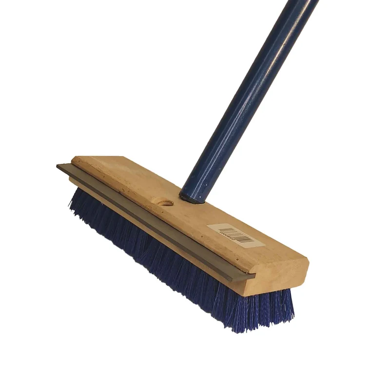 Balai-brosse avec lame de raclette et manche de métal, 11''