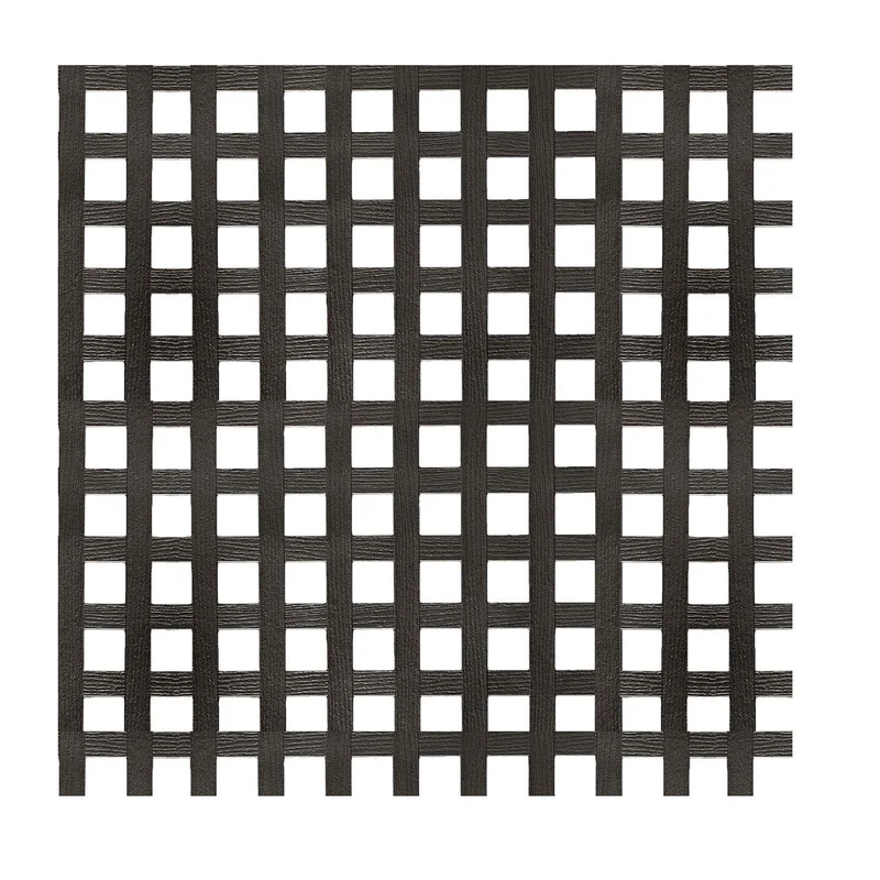 Treillis d'intimité en PVC à motif de carrés, 4' x 8' (noir)